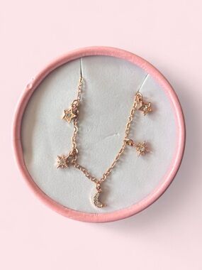 Rose Gold Star & Crescent Charm Bracelet